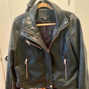 Blank NYC Black Leather Moto Jacket Size XXL